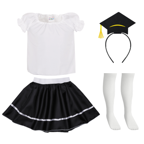 ZESTAW ABSOLWENT BIAŁO-CZARNY 146-158 5el