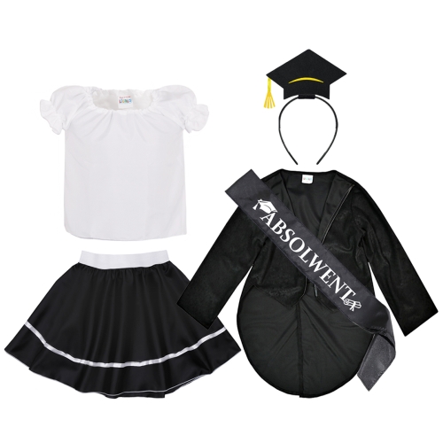 ZESTAW ABSOLWENT BIAŁO-CZARNY 146-158 5el