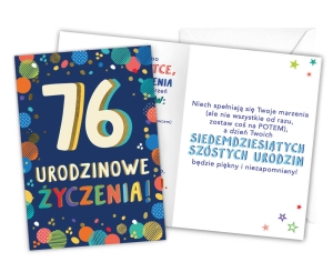 KARTKA 76 URODZINY LATKA LECĄ 18x12,5cm