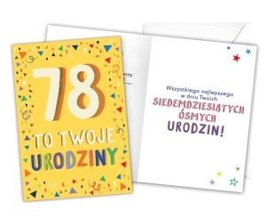 KARTKA 78 URODZINY LATKA LECĄ 18x12,5cm