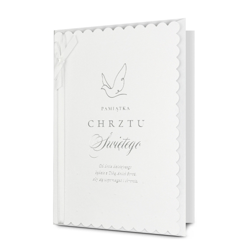 KARTKA CHRZEST ŚWIĘTY GOŁĄBEK BIAŁA 19x13cm