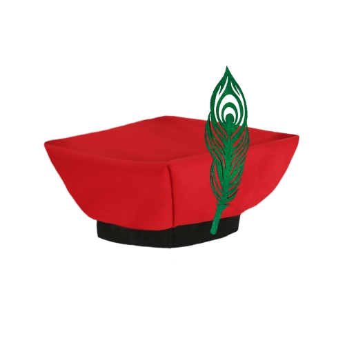CZAPKA KRAKOWIAK FLCOWE PAWIE PIÓRO CZERWONA