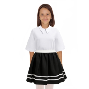 ZESTAW GALOWY BIAŁO-CZARNY 146-158 2el