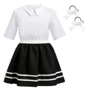 ZESTAW GALOWY BIAŁO-CZARNY 116-128 4el