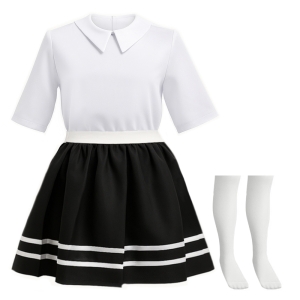 ZESTAW GALOWY BIAŁO-CZARNY 134-140 3el