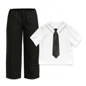 ZESTAW GALOWY BIAŁO-CZARNY 98-110 3el