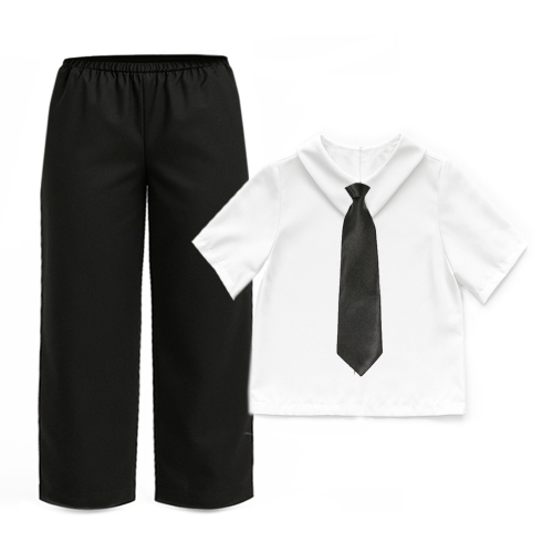 ZESTAW GALOWY BIAŁO-CZARNY 98-110 3el