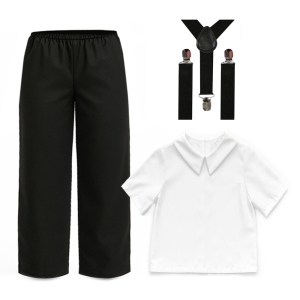 ZESTAW GALOWY BIAŁO-CZARNY 134-140 3el