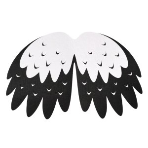 STRÓJ PELERYNA BOCIAN BIAŁO-CZARNY 58x40cm