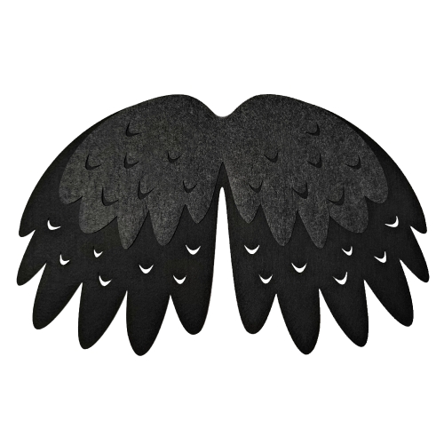 STRÓJ PELERYNA KRUK CZARNO-GRAFITOWY 58x40cm