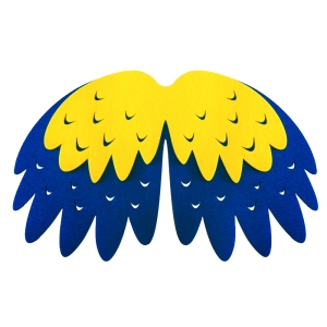 STRÓJ PELERYNA SIKORKA GRANATOWO-ŻÓŁTY 58x40cm