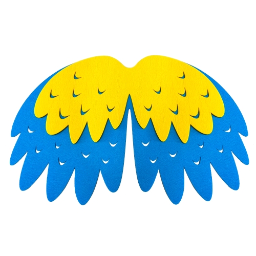 STRÓJ PELERYNA PAPUGA NIEBIESKO-ŻÓŁTY 58x40cm