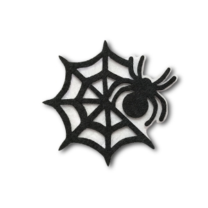 EMBLEMAT PAJĄK NA PAJĘCZYNIE FILCOWY BIAŁO-CZARNA 7x7cm