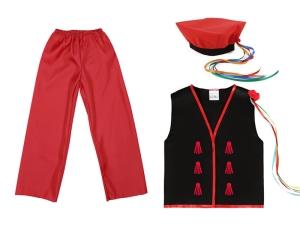 ZESTAW KRAKOWIAK CZARNO-CZERWONY 146-158 3el