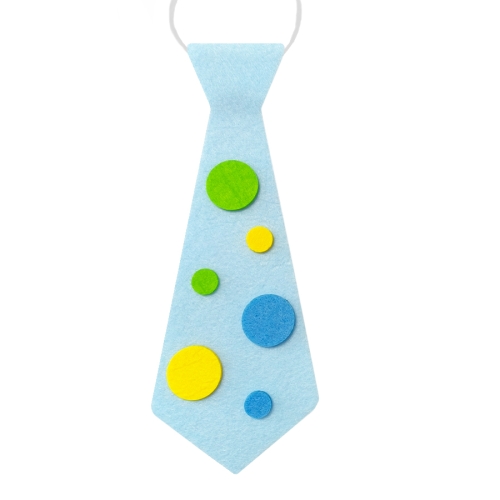 KRAWAT KROPKI FILCOWY BŁĘKITNY