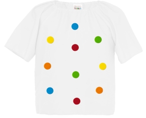 BLUZKA KROPKI PONGEE BIAŁA 134-140