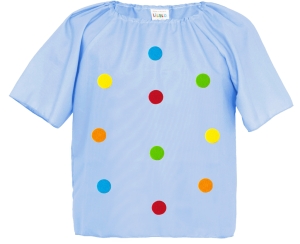 BLUZKA KROPKI PONGEE BŁĘKITNA 98-110