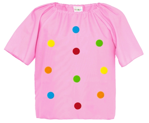 BLUZKA KROPKI PONGEE RÓŻOWA 98-110