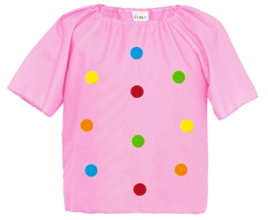 BLUZKA KROPKI PONGEE RÓŻOWA 116-128