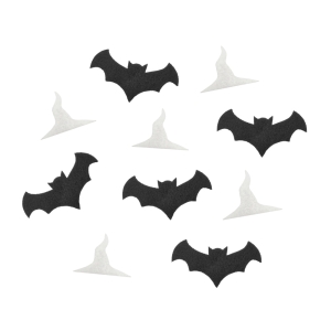 KONFETTI NIETOPERZE KAPELUSZE FILCOWE CZARNO-BIAŁE 10szt