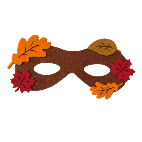 MASKA JESIENNA LISTKI FILCOWA JASNOBRĄZOWA