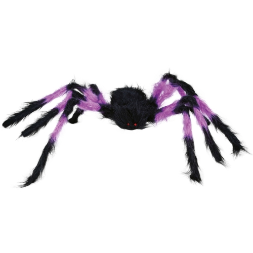 PAJĄK WŁOCHATY CZARNO-FIOLETOWY 70cm