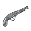 PISTOLET PIRACKI SREBRNY 30cm