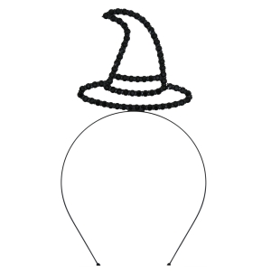 OPASKA KAPELUSZ WIEDŹMY KORALIKI CZARNA