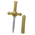 KRZYŻ Z UKRYTYM OSTRZEM ZŁOTY 26cm