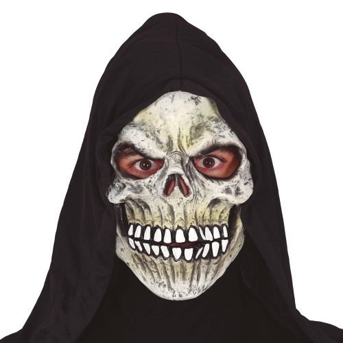 MASKA CZASZKA Z KAPTUREM BIAŁA