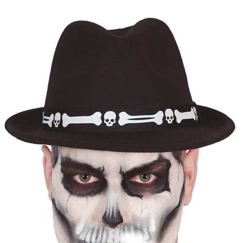 KAPELUSZ AL CAPONE KOŚCI CZARNY