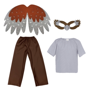 ZESTAW WRÓBEL SZARO-BRĄZOWY 116-128 4el