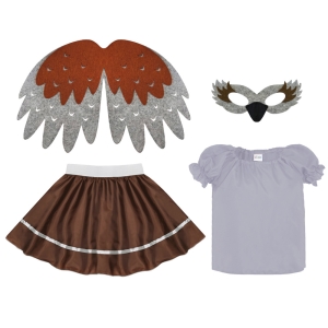 ZESTAW WRÓBEL SZARO-BRĄZOWY 116-128 4el