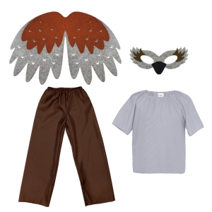 ZESTAW WRÓBEL SZARO-BRĄZOWY 116-128 4el