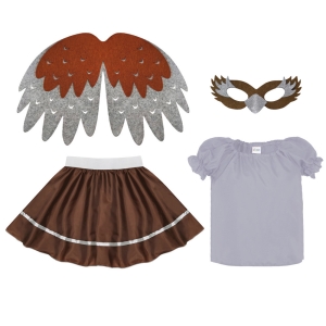 ZESTAW WRÓBEL SZARO-BRĄZOWY 116-128 4el