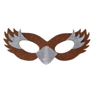 MASKA PTASZEK SOWA FILCOWA BRĄZOWO-SZARA