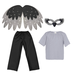 ZESTAW ŻURAW SZARO-CZARNY 98-110 4el