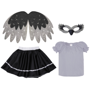 ZESTAW ŻURAW SZARO-CZARNY 116-128 4el