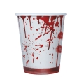KUBECZKI PAPIEROWE KRWAWA DŁOŃ BIAŁO-CZERWONE 240ml 6szt