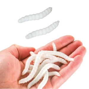 ROBAKI LARWY GUMOWE BIAŁE 4cm 20szt