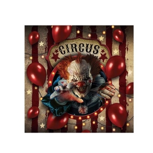 SERWETKI CYRK STRASZNY KLAUN 12szt
