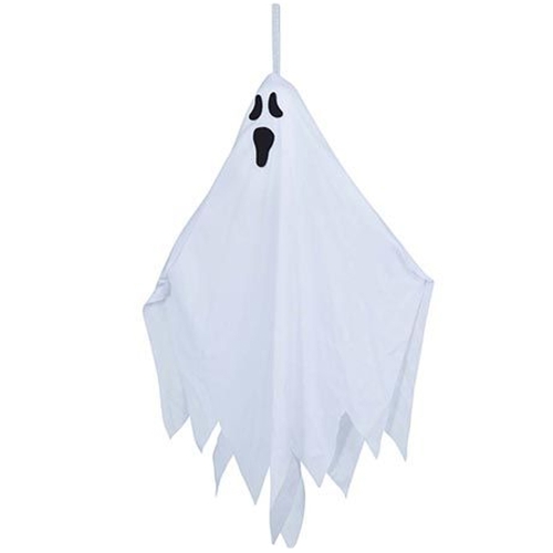 KUKŁA WISZĄCA DUCH ŚWIECĄCA BIAŁA 45cm