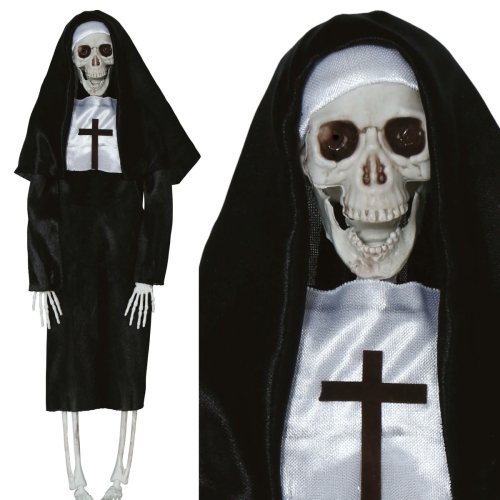 KUKŁA WISZĄCA SZKIELET ZAKONNICA CZARNY 40cm