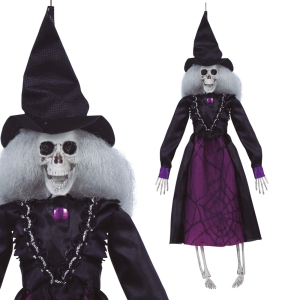 KUKŁA WISZĄCA WIEDŹMA CZARNO-FIOLETOWA 40cm