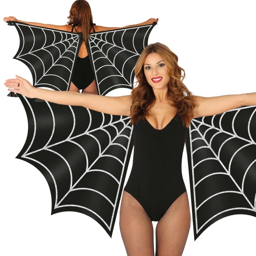 SKRZYDŁA NIETOPERZA PAJĘCZYNA CZARNE 170x80cm
