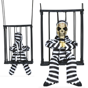 KUKŁA WISZĄCA SZKIELET WIĘZIEŃ W KLATCE 27cm