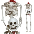 KUKŁA WISZĄCA SZKIELET Z ODERWANA GŁOWĄ BIAŁY 37cm