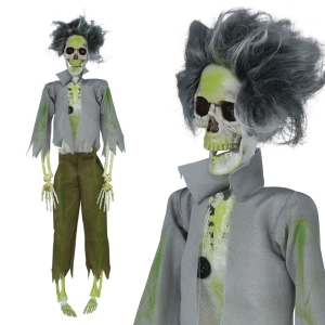 KUKŁA WISZĄCA SZKIELET ZOMBIE SZARO-ZIELONY 45cm