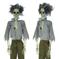 KUKŁA WISZĄCA SZKIELET ZOMBIE SZARO-ZIELONY 45cm