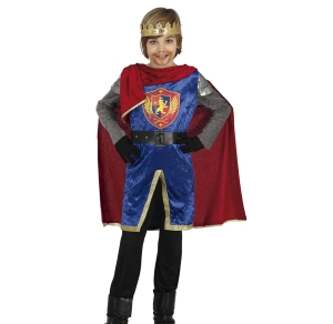 STRÓJ KRÓL ARTUR NIEBIESKO-CZERWONY 142-148